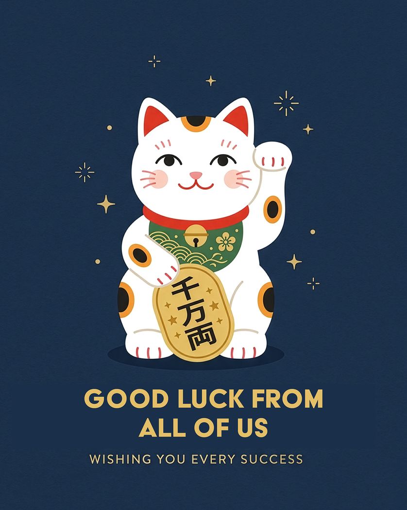 Card design "Lucky Leaver - group leaving ecard"
