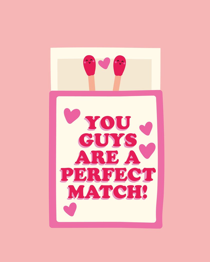 Card design "Matchy matchy - group wedding ecard"