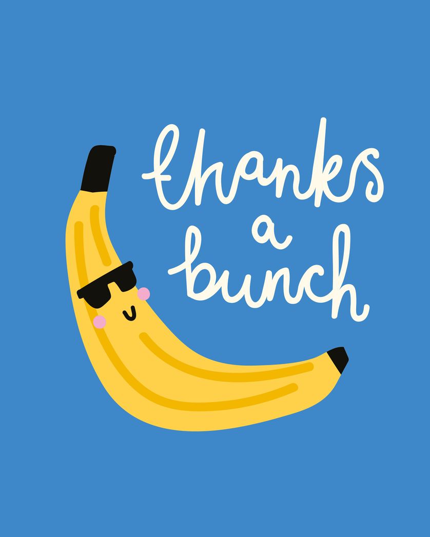 Card design "Bananarama - group thank you ecard"