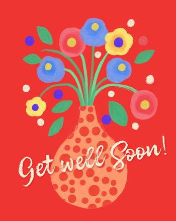Use Friendly flowers - group get well ecard