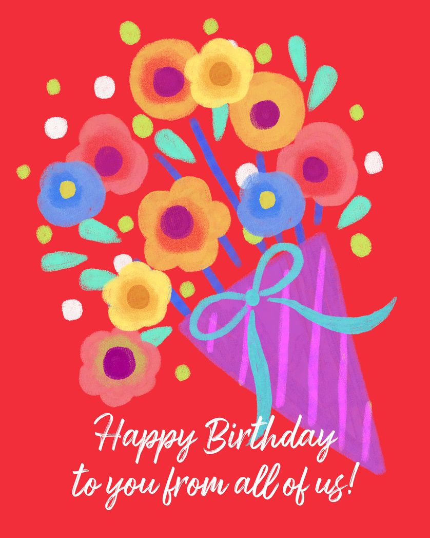 Card design "Birthday bunch - group birthday ecard"
