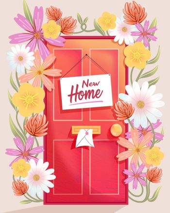 Use Pretty door - group new home ecard