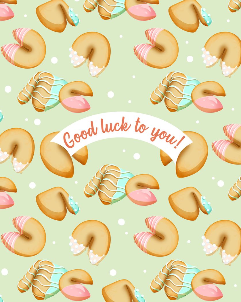 Card design "Fortune Cookie - group good luck ecard"