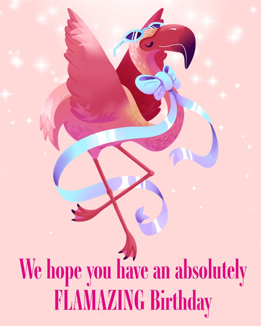 Card design "Flaming fabulous - group birthday ecard"