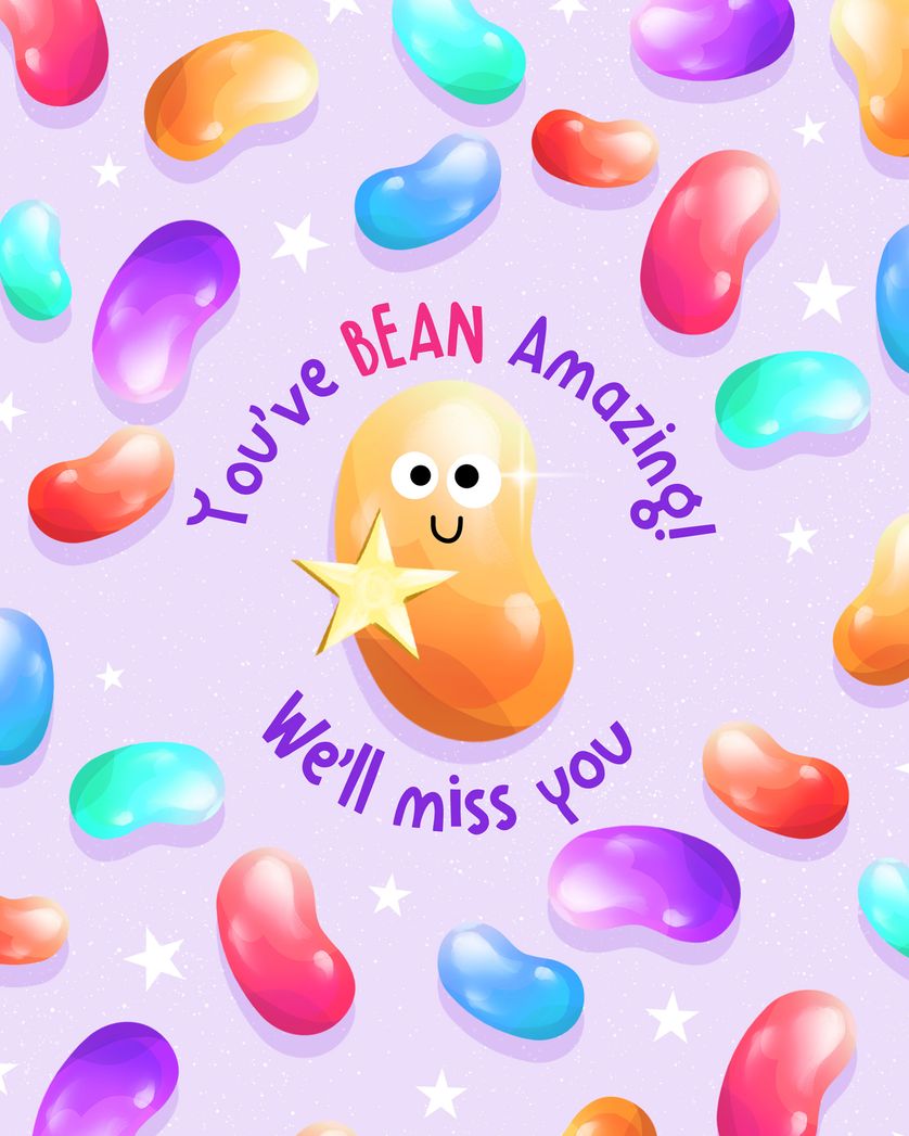 Card design "Jellybean star - group leaving ecard"