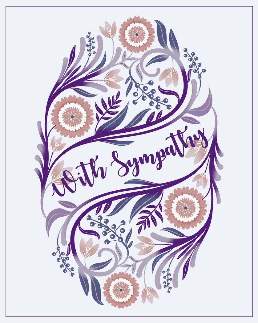 Card design "Victorian scroll - grpup sympathy ecard"