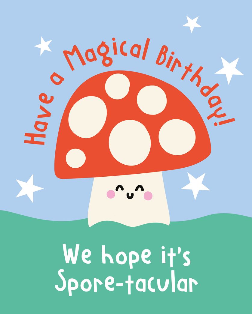 Card design "Fun fungi - group birthday ecard"