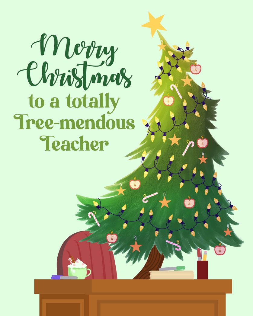 Card design "Tree-mendous - group christmas ecard"