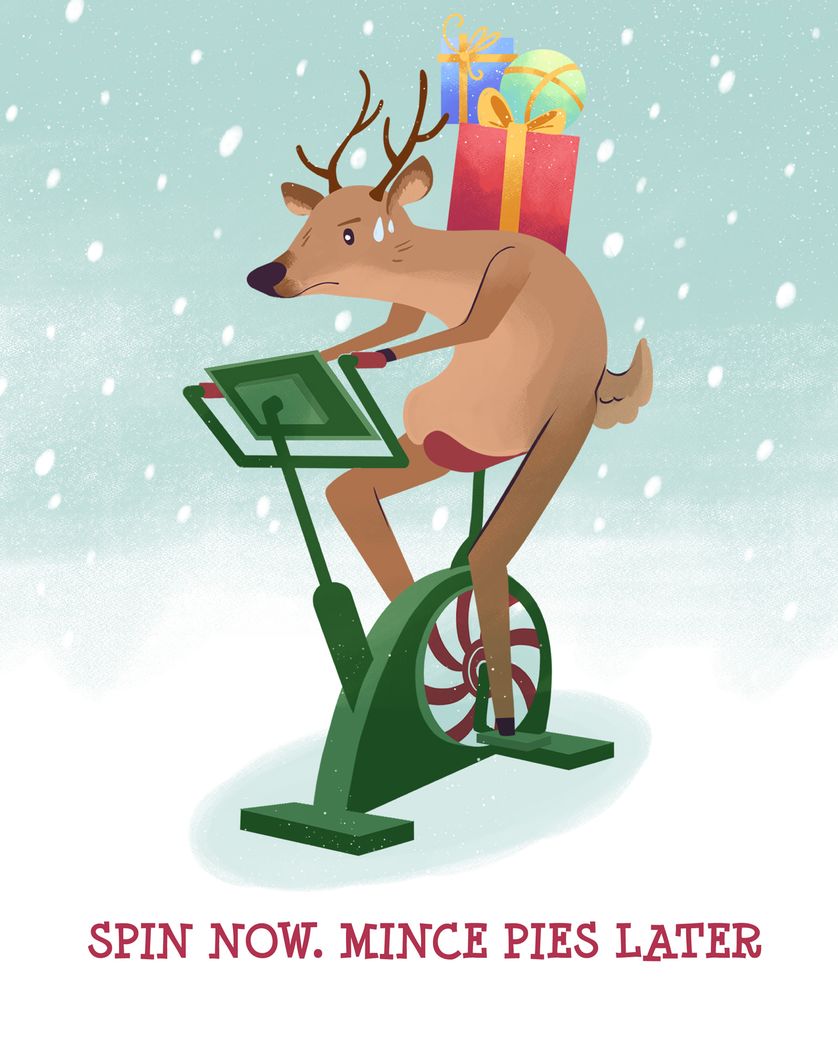 Card design "Dasher - group Christmas ecard"
