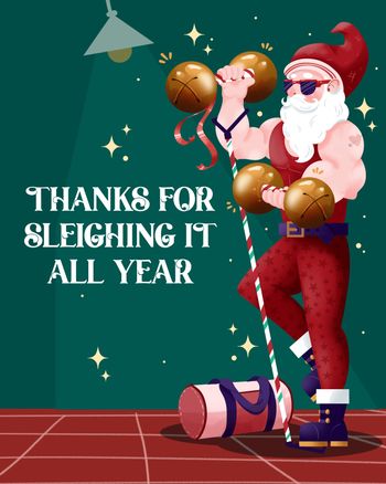 Use Shredded santa - group christmas ecard