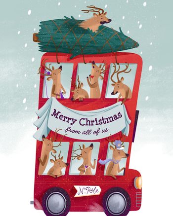 Use All aboard - group christmas ecard