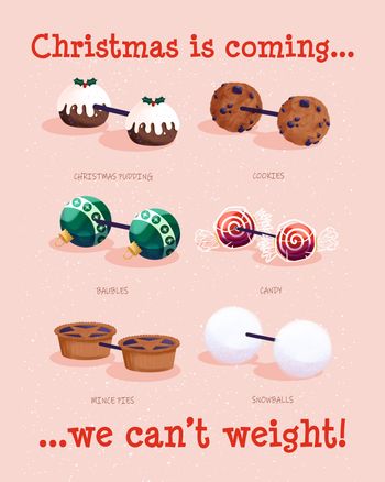 Use Can't Weight - group christmas ecard