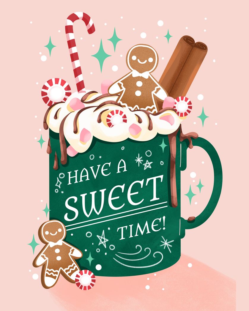 Card design "Christmas Drink - group festive ecard"