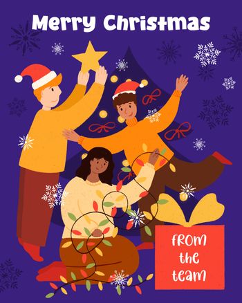 Use Festive team - group christmas ecard