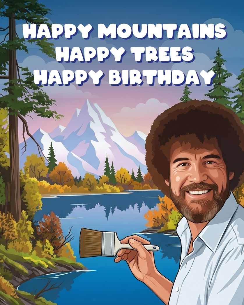 Card design "Happy Trees - group birthday ecard"