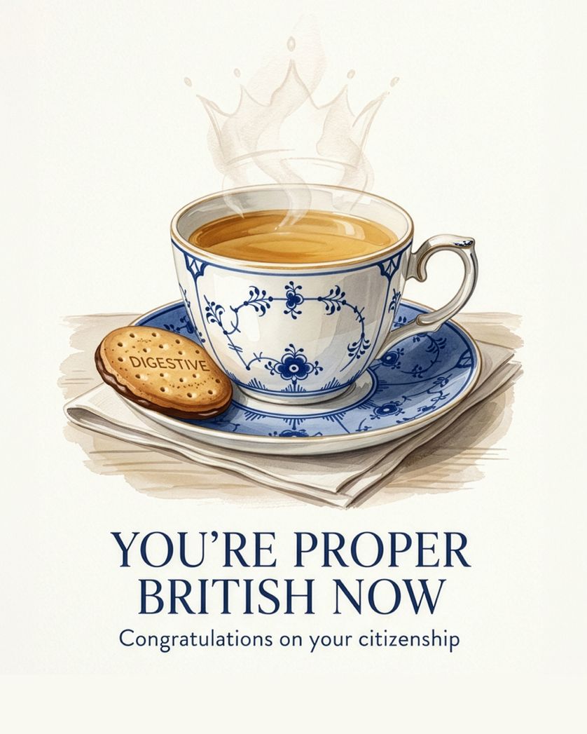 Card design "English Breakfast - group UK citizen ecard"