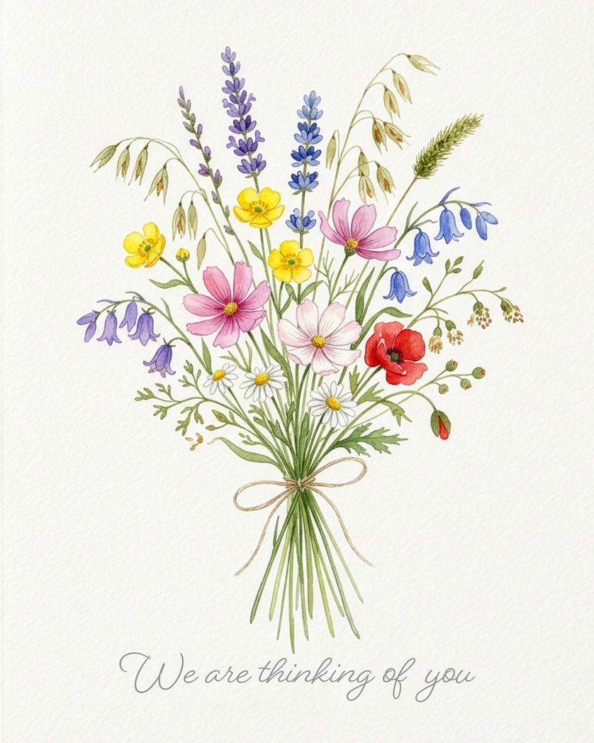 Card design "Pretty Posy - group thoughts card"