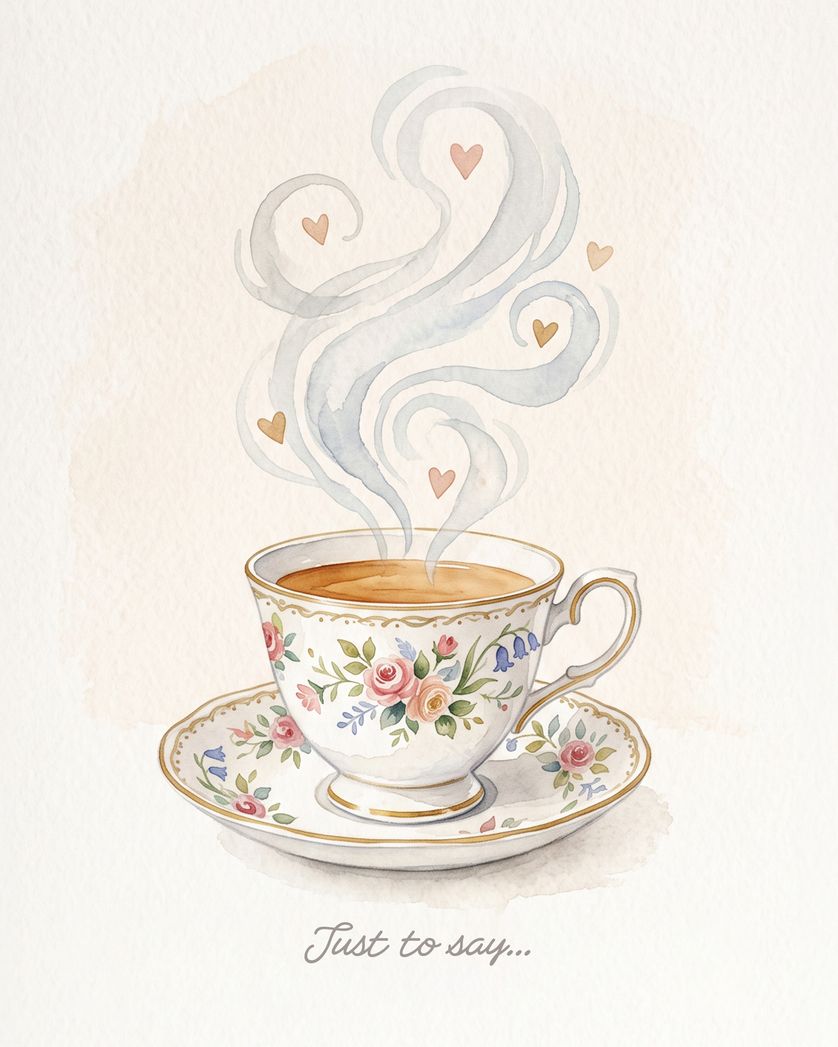 Card design "Tea and Sympathy - group thoughts card"