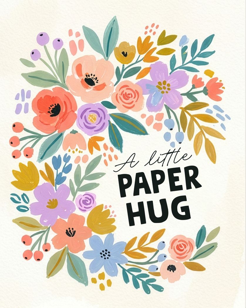 Card design "Floral thoughts - group thoughts card"
