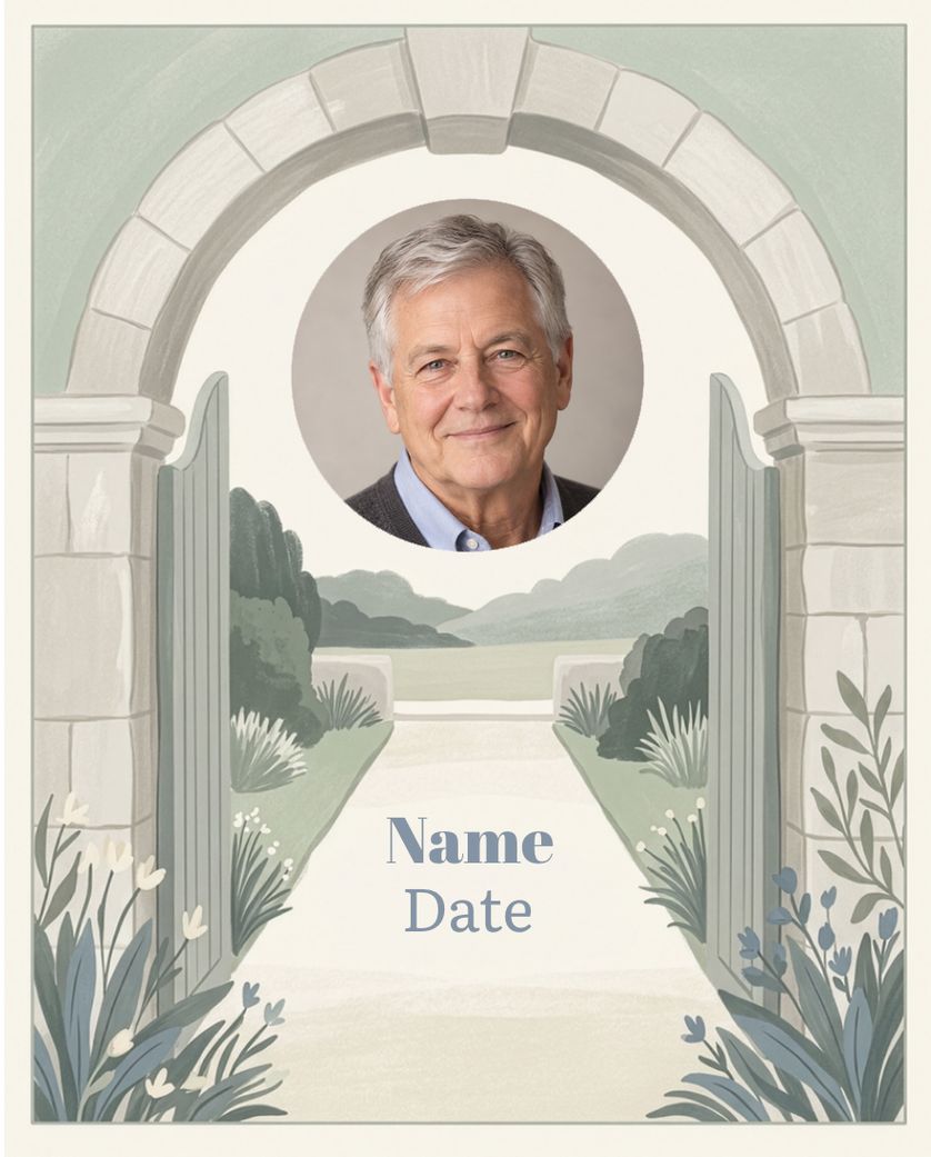 Card design "Garden of peace - group memorial ecard"