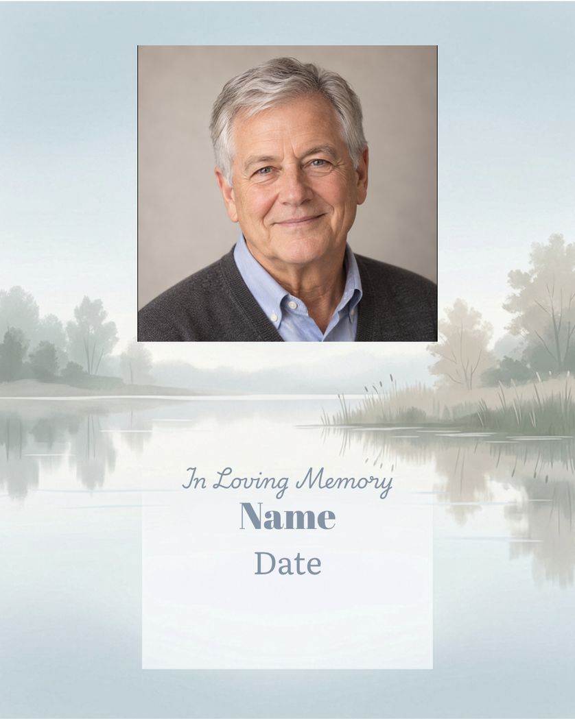 Card design "Reflections - group memorial ecard"