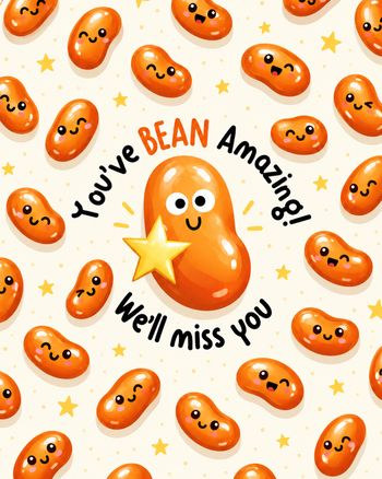 Use Baked Bean star - group leaving ecard