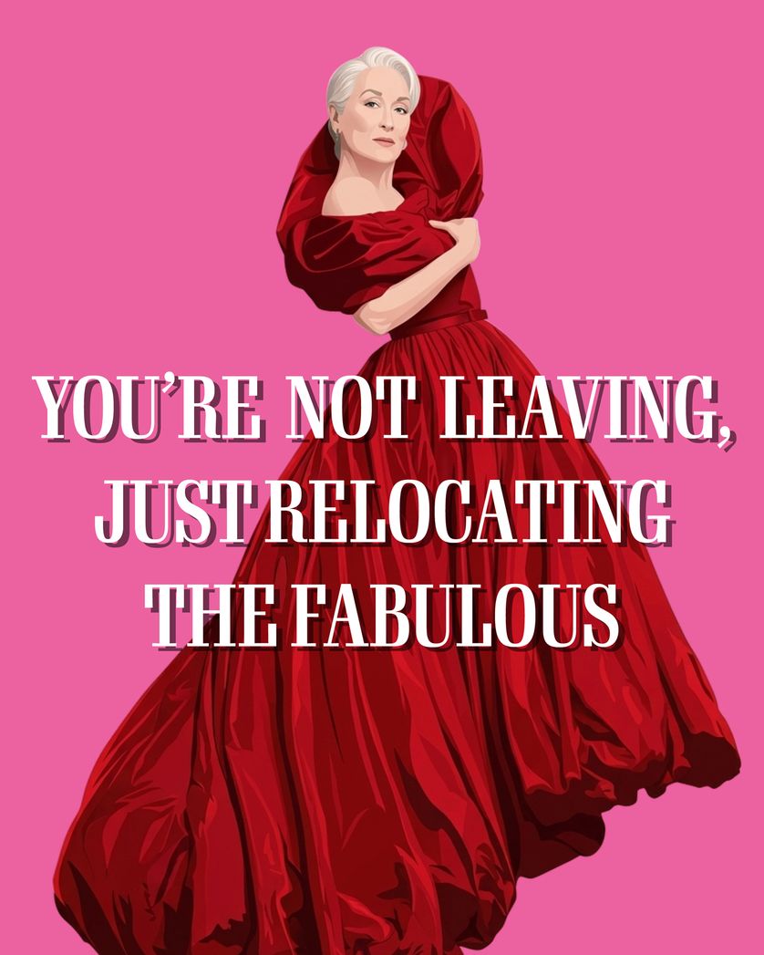 Card design "Fabulous goodbye - group leaving ecard"