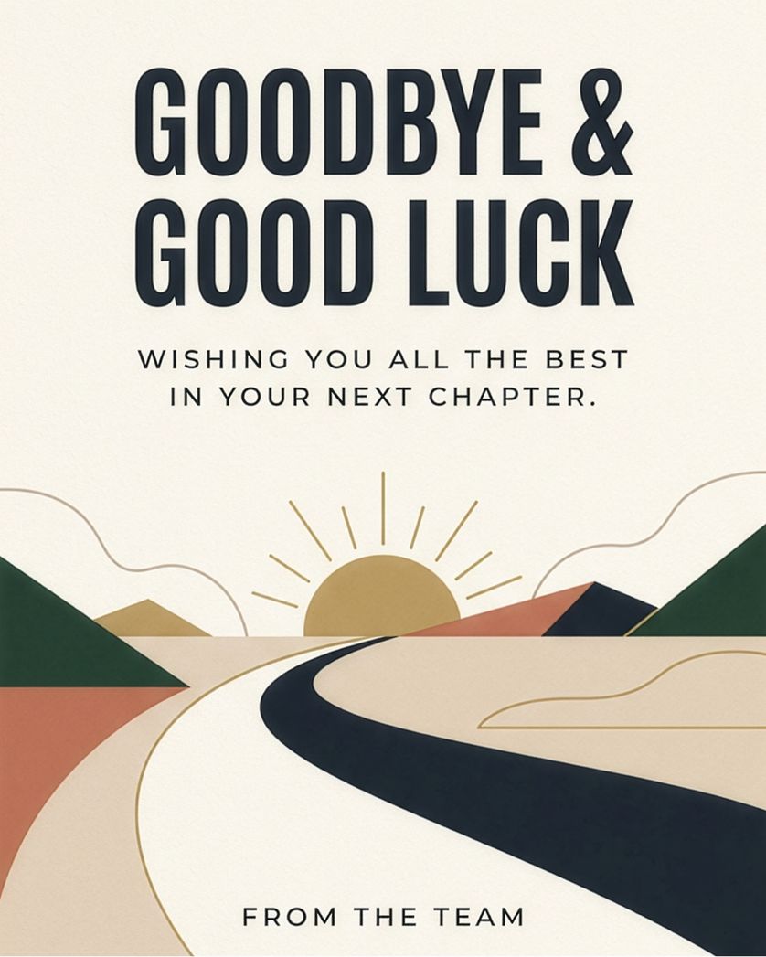 Card design "Corporate leaving. - group ecard"