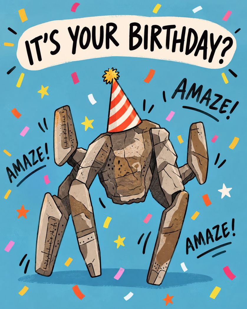 Card design "Project your birthday - group ecard"