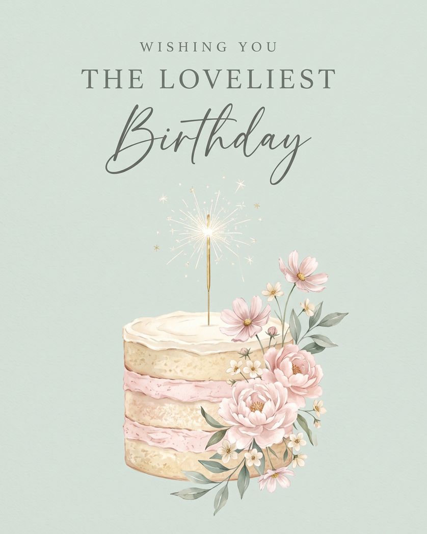 Card design "Pretty cake - group birthday ecard"