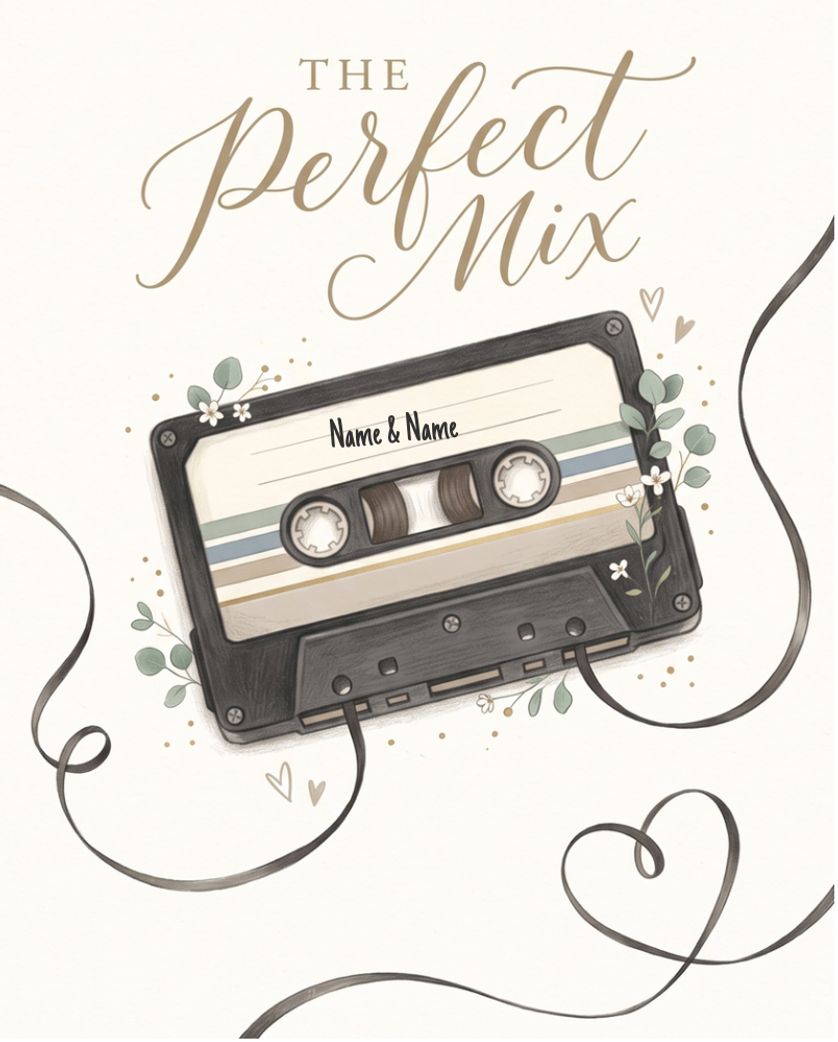 Card design "Mixtape - group wedding ecard"
