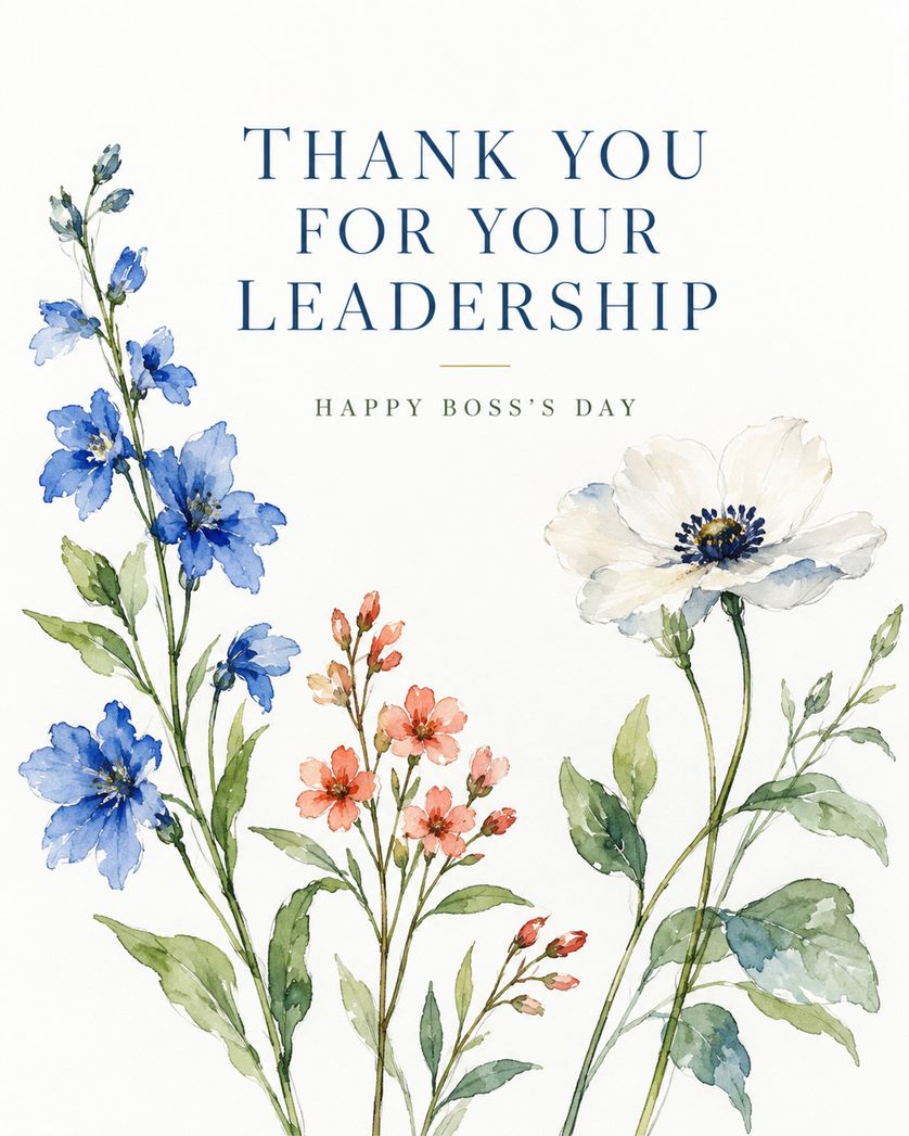 Card design "Flowers - group boss ecard"