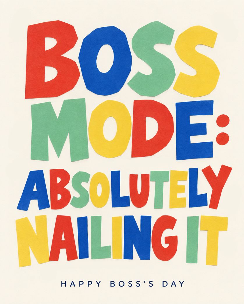 Card design "Boss mode - group boss ecard"