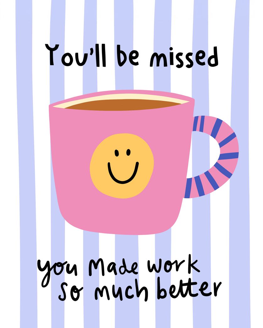 Card design "Happy Cup - group leaving ecard"