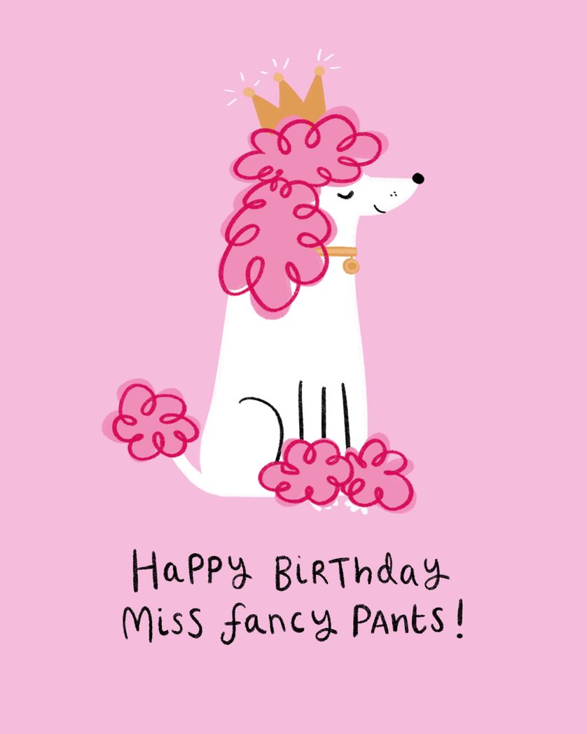 Card design "Poodle parlour - group birthday ecard"
