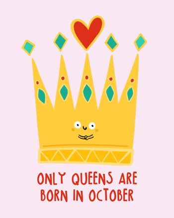 Use October queen - group birthday ecard