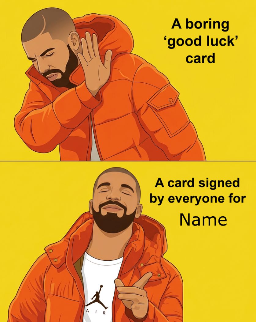 Card design "Drake Meme - group leaving ecard"