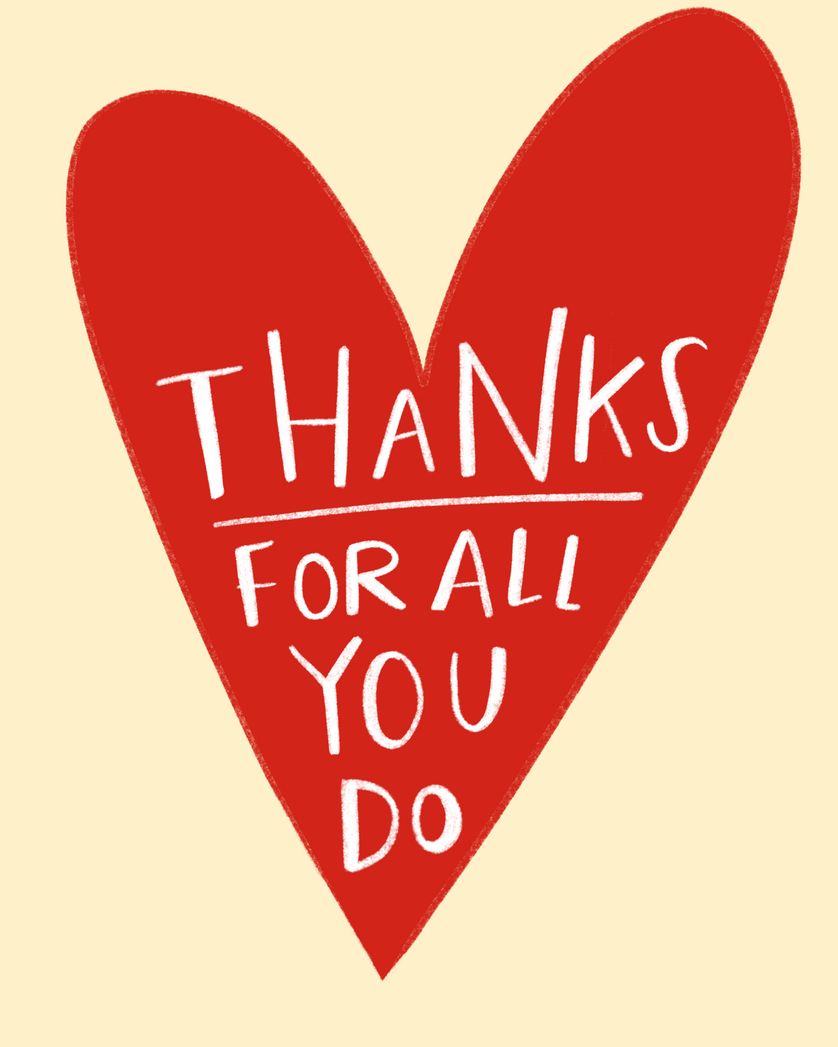 Card design "Big Hearted - group thanks ecard"