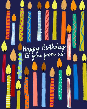 Use Candles galore - group birthday ecard