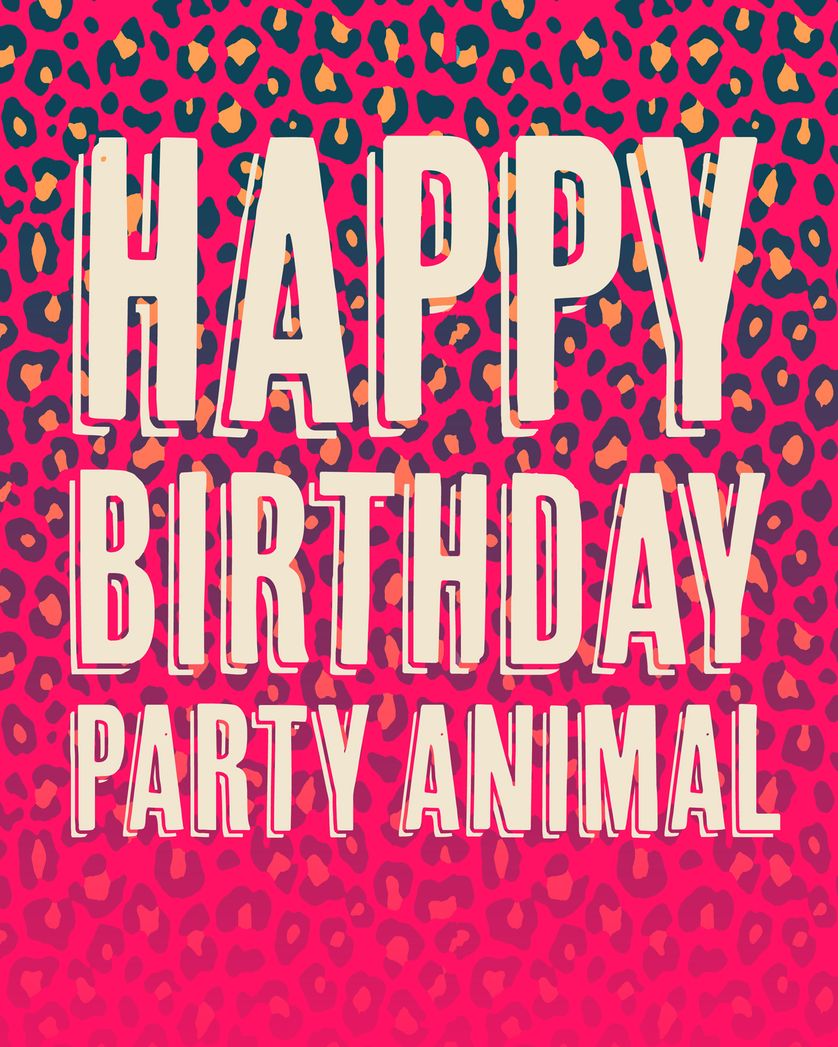 Card design "Leopard - group birthday ecard"