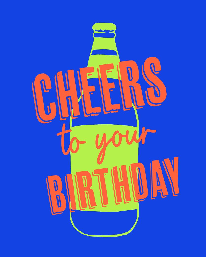 Card design "Beerday - group birthday ecard"