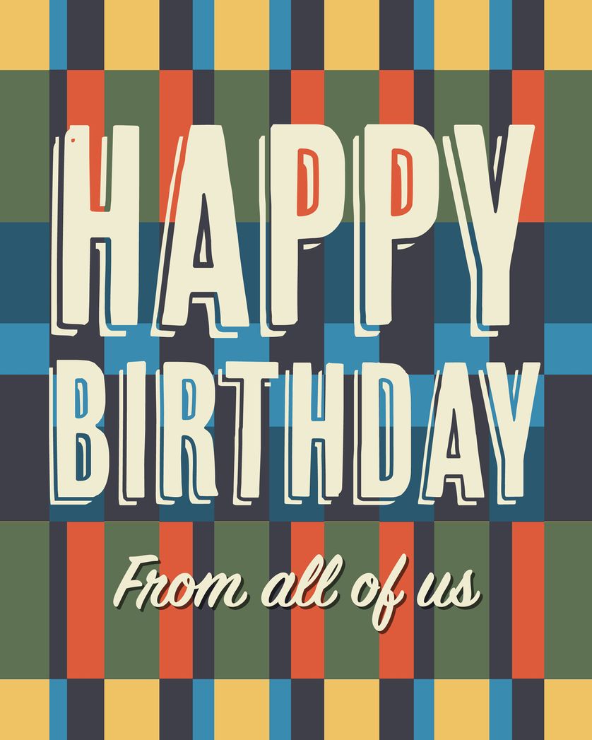 Card design "Jazz blocks - group birthday ecard"