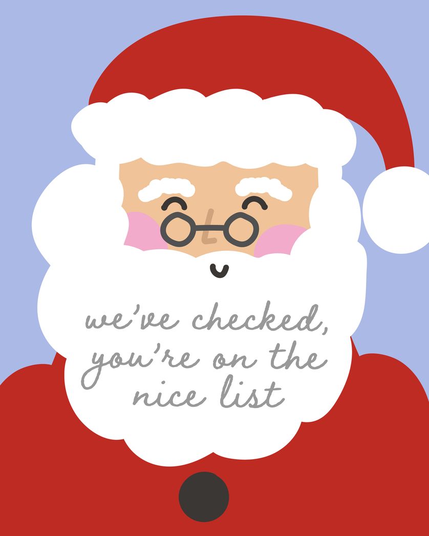 Card design "Santas list - group christmas ecard"