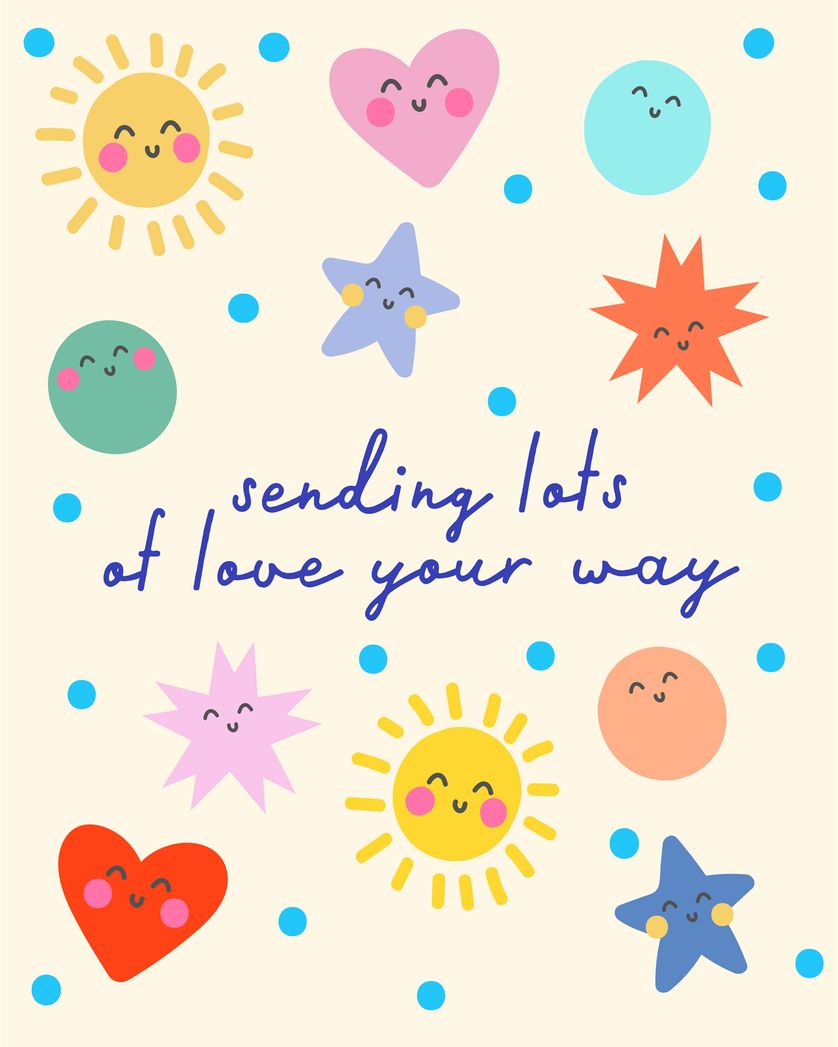 Card design "Symbols of joy - group get well ecard"