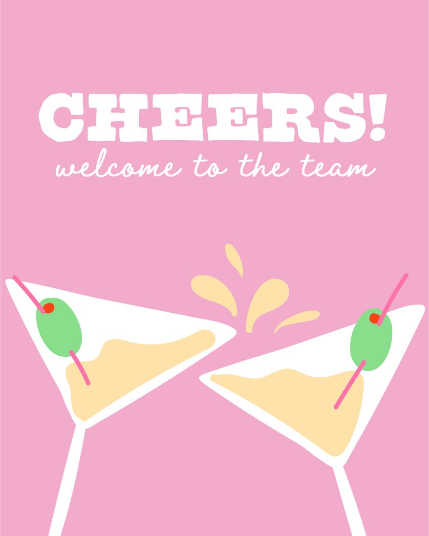 Card design "Welcome drinks - group welcome ecard"