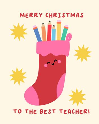 Use Stocking stuffer - group festive teacher ecard