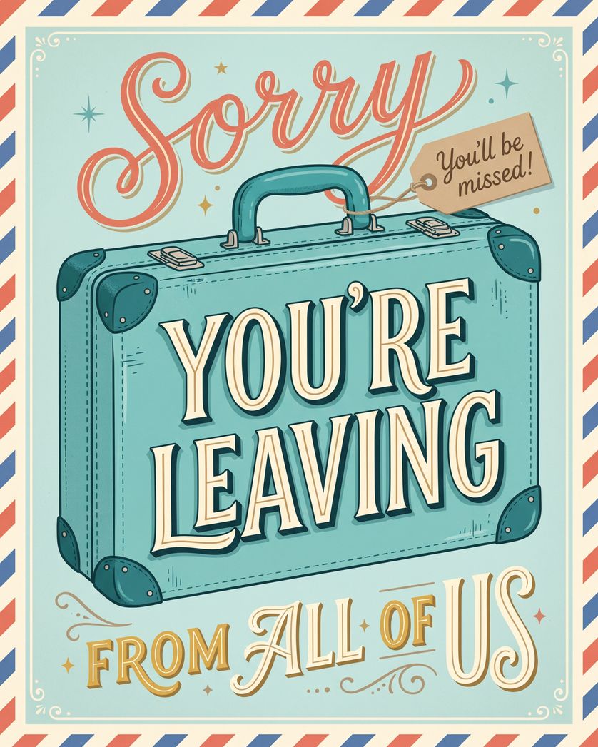 Card design "Packed and ready - group leaving ecard"