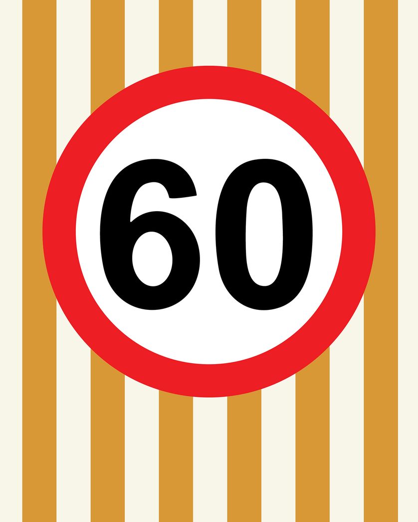 Card design "Road sign - group 40 birthday ecard"