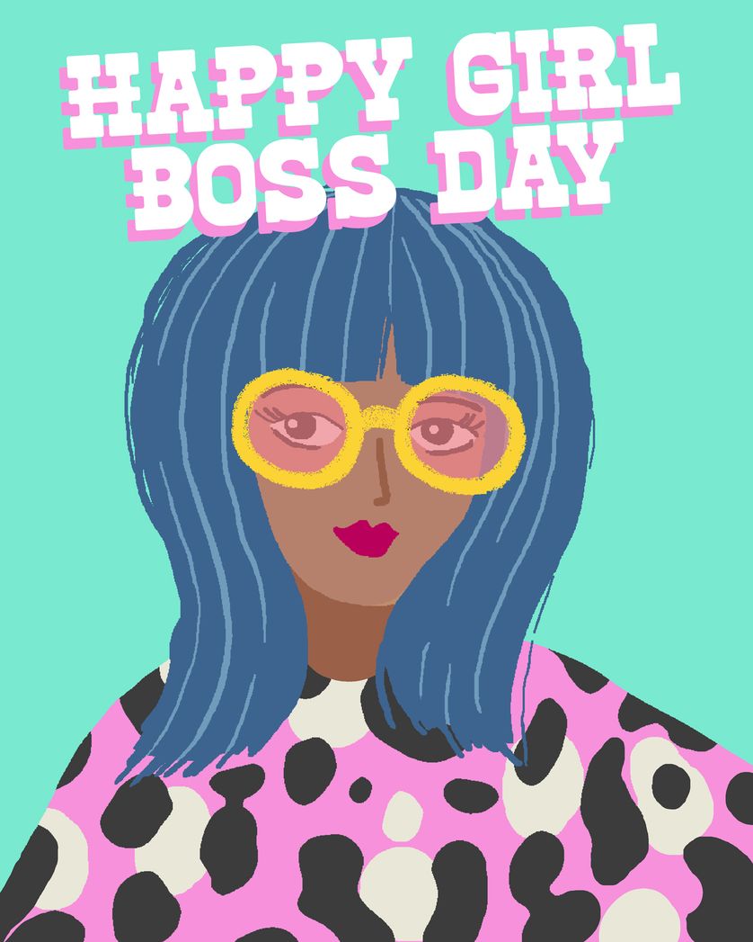 Card design "Girl boss - group Boss ecard"