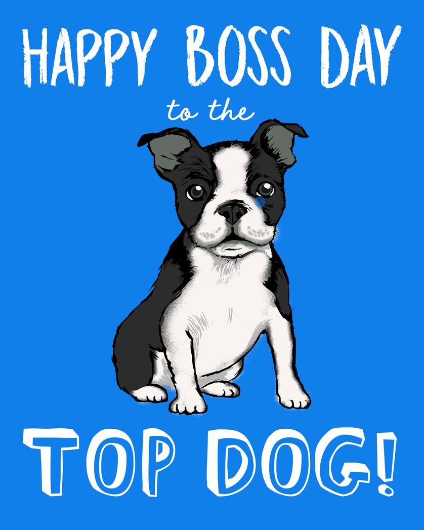 Card design "Frenchie - group boss ecard"